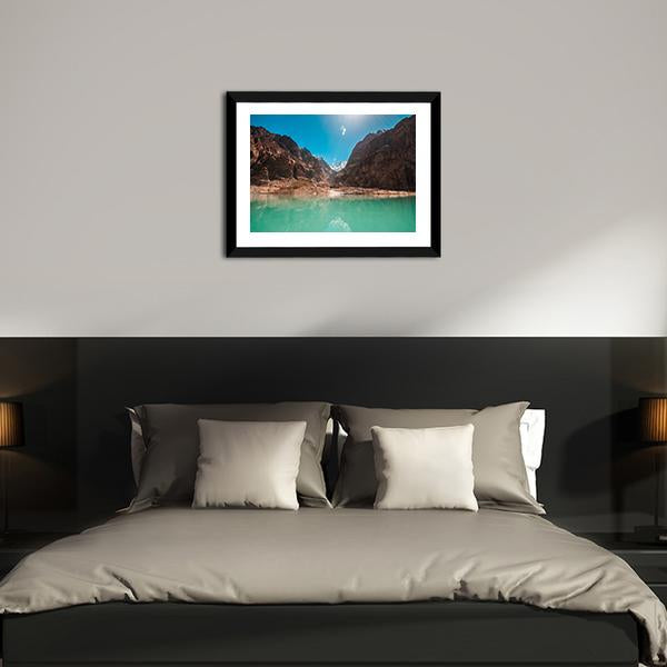 Attabad Lake Pakistan Canvas Wall Art-5 Horizontal-Gallery Wrap-22" x 12"-Tiaracle