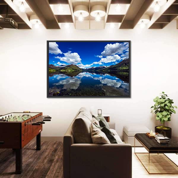 Attractive Lake Norway Canvas Wall Art-5 Horizontal-Gallery Wrap-22" x 12"-Tiaracle