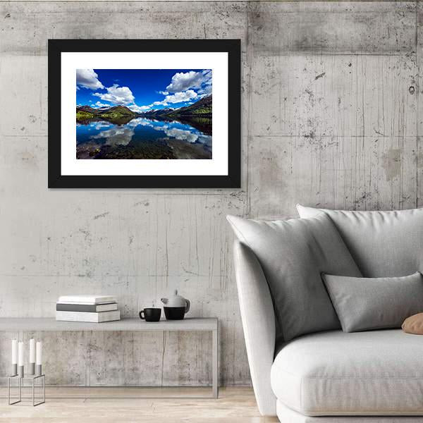 Attractive Lake Norway Canvas Wall Art-3 Horizontal-Gallery Wrap-25" x 16"-Tiaracle