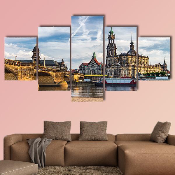 Augustus Bridge & Trinity Cathedral Canvas Wall Art-5 Star-Gallery Wrap-62" x 32"-Tiaracle
