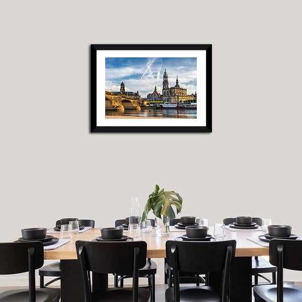 Augustus Bridge & Trinity Cathedral Canvas Wall Art-3 Horizontal-Gallery Wrap-25" x 16"-Tiaracle