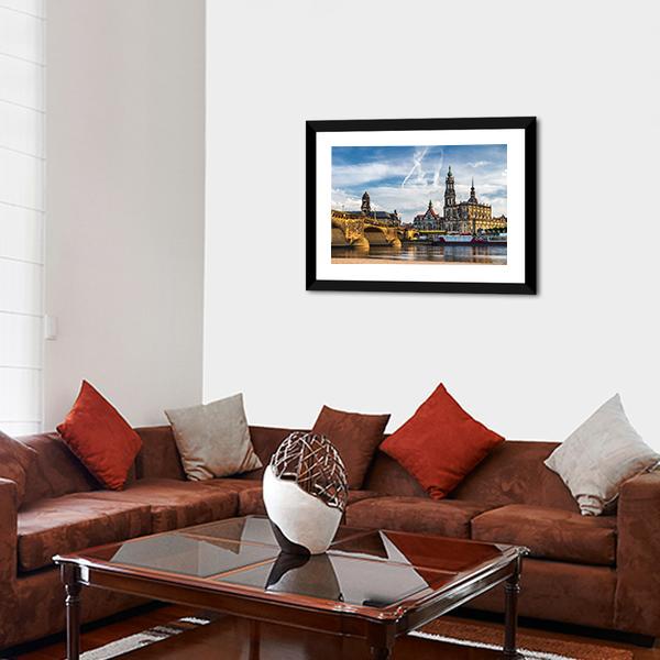 Augustus Bridge & Trinity Cathedral Canvas Wall Art-3 Horizontal-Gallery Wrap-25" x 16"-Tiaracle