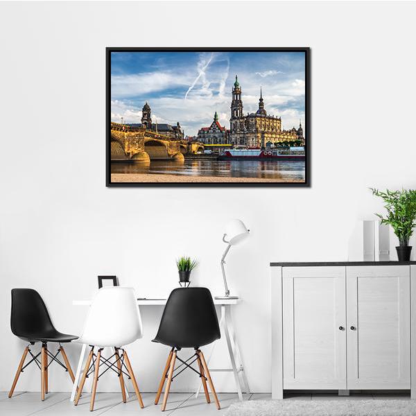 Augustus Bridge & Trinity Cathedral Vertical Canvas Wall Art-3 Vertical-Gallery Wrap-12" x 25"-Tiaracle