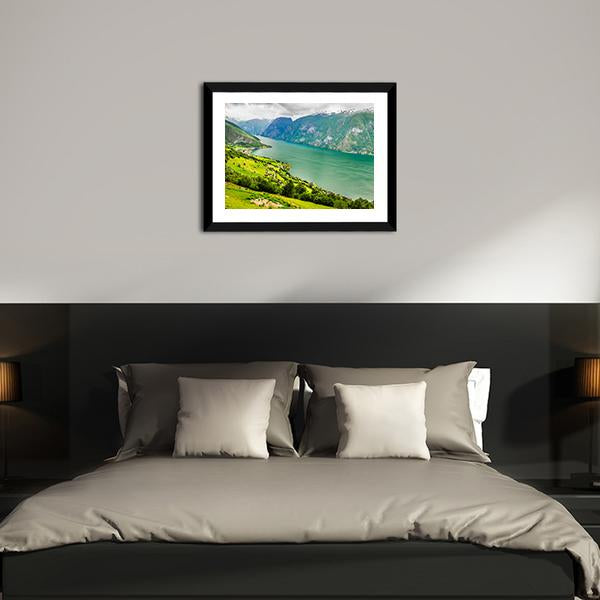 Aurland Valley & Fjords Canvas Wall Art-3 Horizontal-Gallery Wrap-25" x 16"-Tiaracle