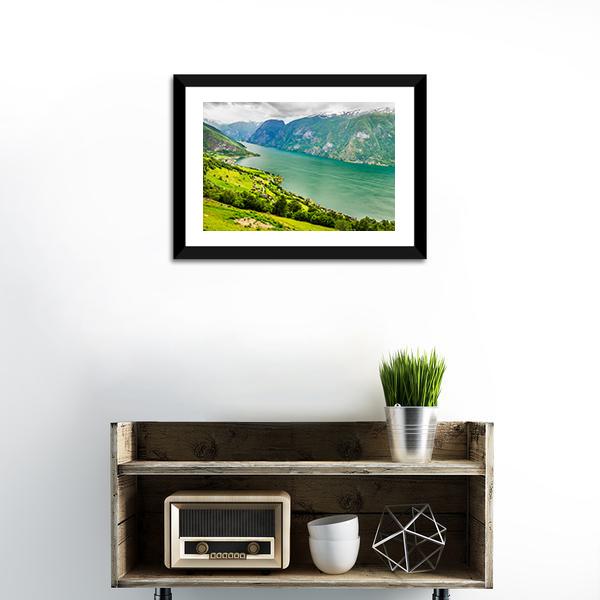 Aurland Valley & Fjords Panoramic Canvas Wall Art-1 Piece-36" x 12"-Tiaracle