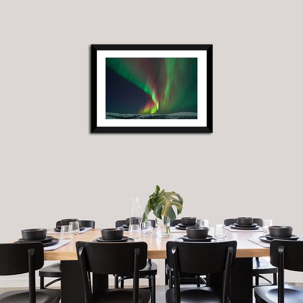Aurora Borealis & Meteors Canvas Wall Art-5 Horizontal-Gallery Wrap-22" x 12"-Tiaracle