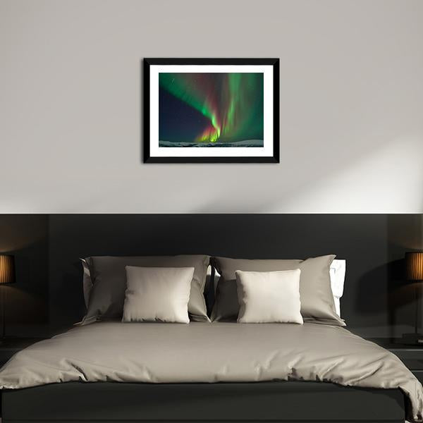 Aurora Borealis & Meteors Canvas Wall Art-5 Horizontal-Gallery Wrap-22" x 12"-Tiaracle
