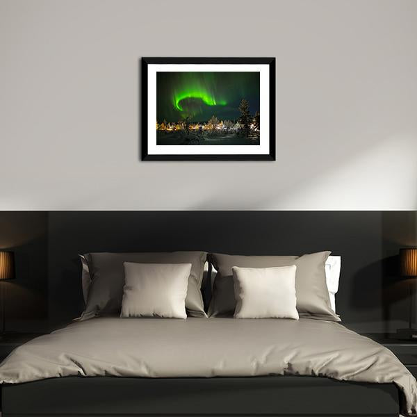 Aurora Borealis In Lapland Canvas Wall Art-5 Horizontal-Gallery Wrap-22" x 12"-Tiaracle