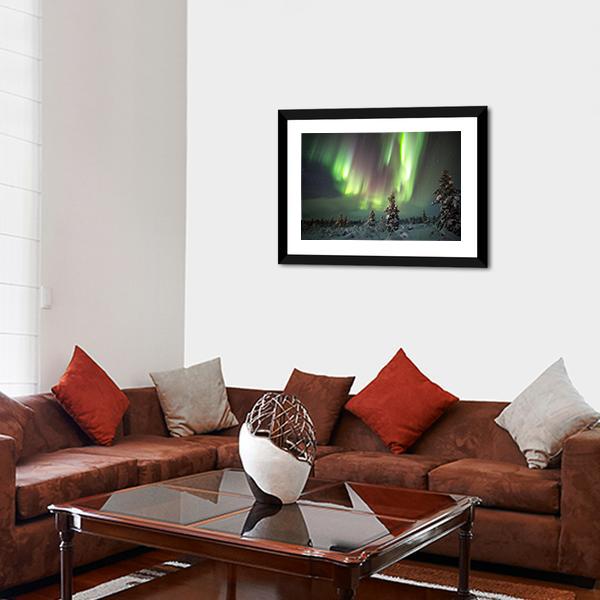 Aurora Borealis In Northern Europe Panoramic Canvas Wall Art-1 Piece-36" x 12"-Tiaracle