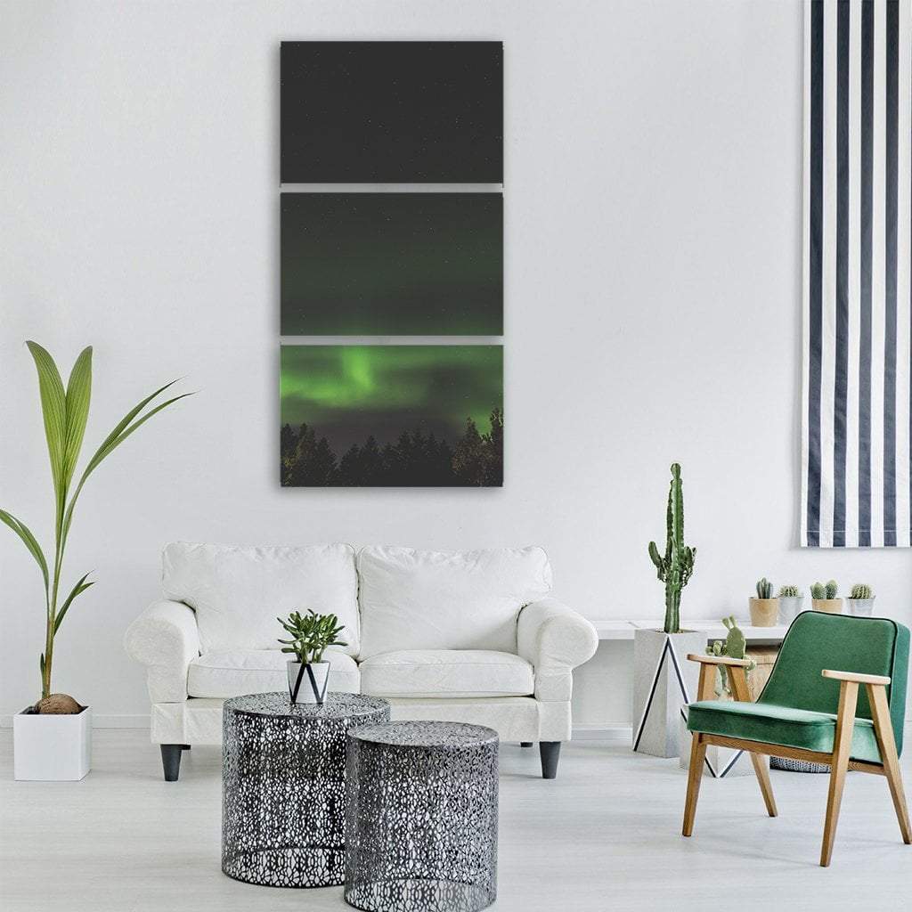 Aurora In Green Space Vertical Canvas Wall Art-3 Vertical-Gallery Wrap-12" x 25"-Tiaracle