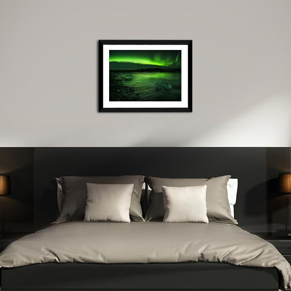 Aurora Northern Lights Canvas Wall Art-3 Horizontal-Gallery Wrap-25" x 16"-Tiaracle