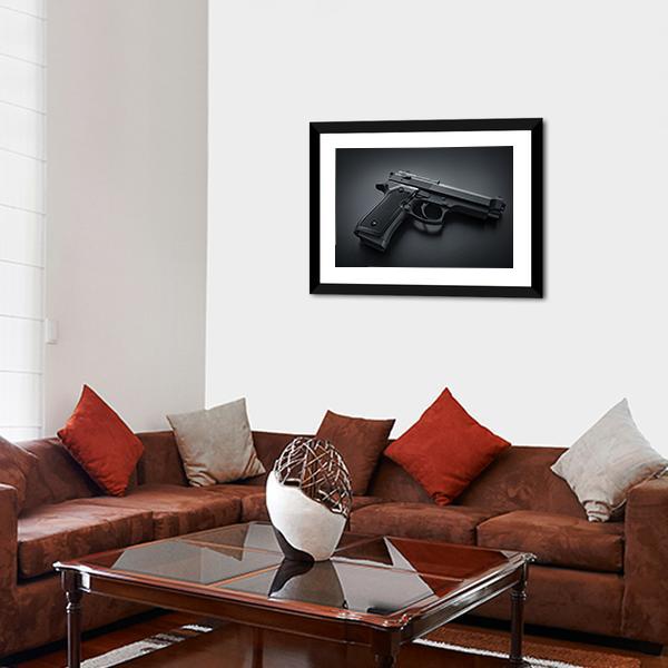 Automatic Gun Canvas Wall Art-5 Horizontal-Gallery Wrap-22" x 12"-Tiaracle