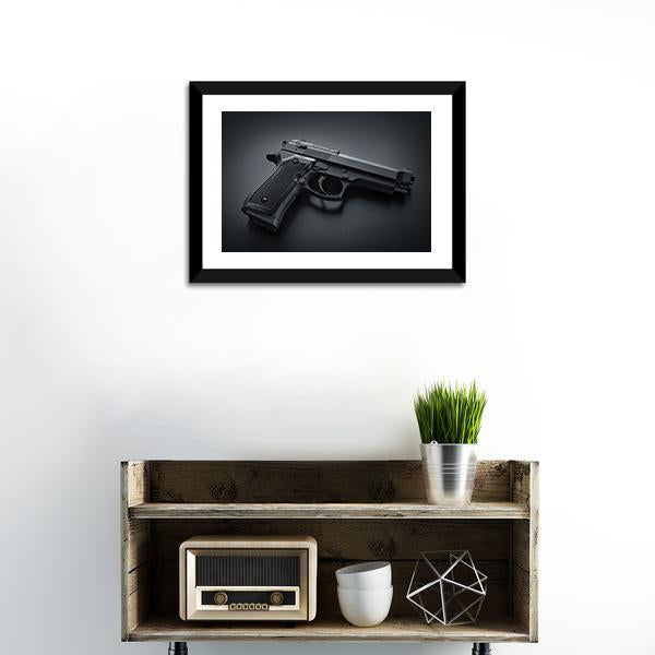 Automatic Gun Panoramic Canvas Wall Art-1 Piece-36" x 12"-Tiaracle