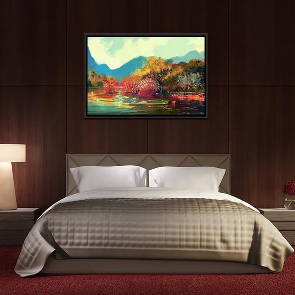 Autumn Forest Panoramic Canvas Wall Art-1 Piece-36" x 12"-Tiaracle
