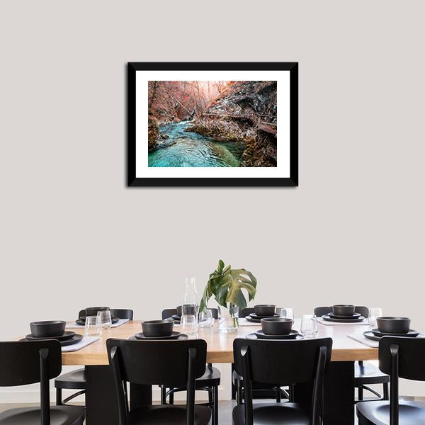 Autumn Forest Scenery Canvas Wall Art-3 Horizontal-Gallery Wrap-25" x 16"-Tiaracle