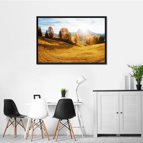 Autumn Hills In South Tyrol Canvas Wall Art-3 Horizontal-Gallery Wrap-25" x 16"-Tiaracle