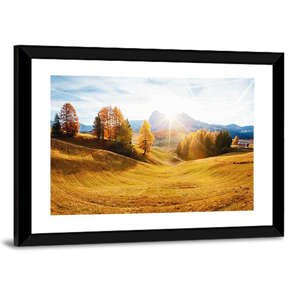 Autumn Hills In South Tyrol Panoramic Canvas Wall Art-1 Piece-36" x 12"-Tiaracle