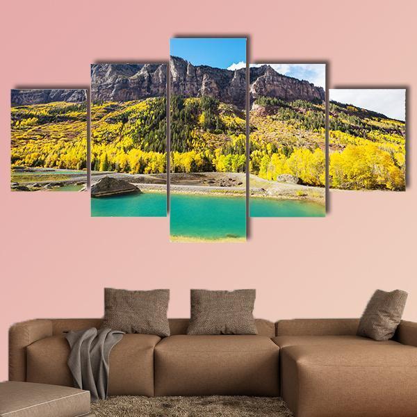 Autumn In Colorado Canvas Wall Art-5 Star-Gallery Wrap-62" x 32"-Tiaracle