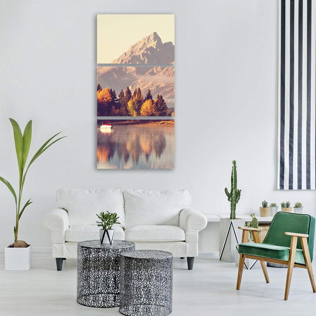 Grand Teton National Park In Autumn Vertical Canvas Wall Art-3 Vertical-Gallery Wrap-12" x 25"-Tiaracle