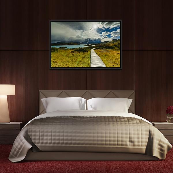 Autumn in Patagonia Canvas Wall Art-3 Horizontal-Gallery Wrap-25" x 16"-Tiaracle