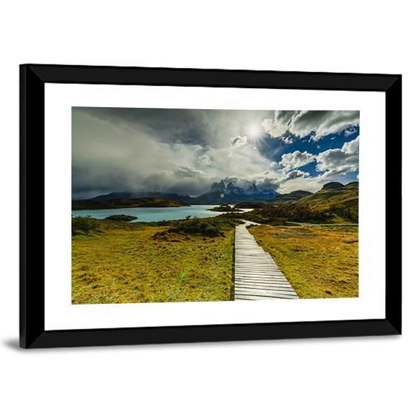 Autumn in Patagonia Canvas Wall Art-3 Horizontal-Gallery Wrap-25" x 16"-Tiaracle