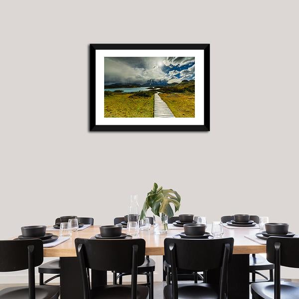 Autumn in Patagonia Canvas Wall Art-3 Horizontal-Gallery Wrap-25" x 16"-Tiaracle