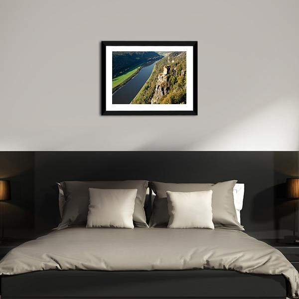Elbe River In Saxony Canvas Wall Art-3 Horizontal-Gallery Wrap-25" x 16"-Tiaracle