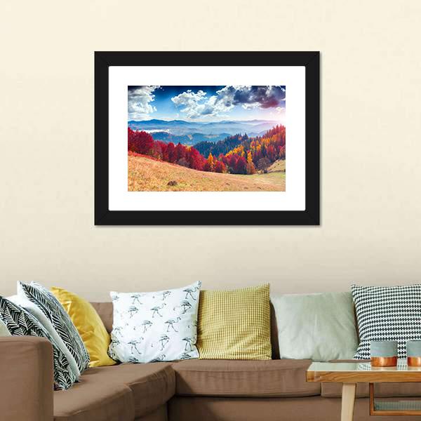 Autumn Landscape In Ukraine Canvas Wall Art-1 Piece-Framed Print-20" x 16"-Tiaracle