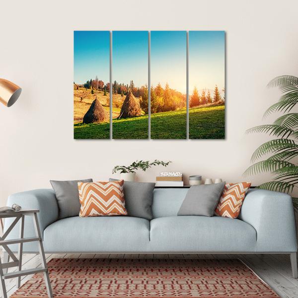 Autumn Landscape In Ukraine Europe Canvas Wall Art-4 Horizontal-Gallery Wrap-34" x 24"-Tiaracle