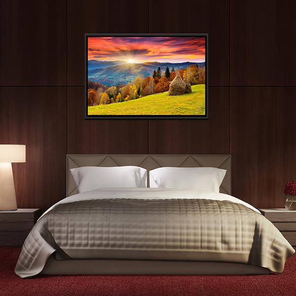 Autumn Landscape On Mountain Canvas Wall Art-3 Horizontal-Gallery Wrap-25" x 16"-Tiaracle
