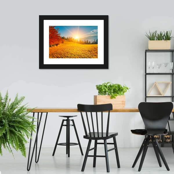 Autumn Landscape Ukraine Panoramic Canvas Wall Art-1 Piece-36" x 12"-Tiaracle