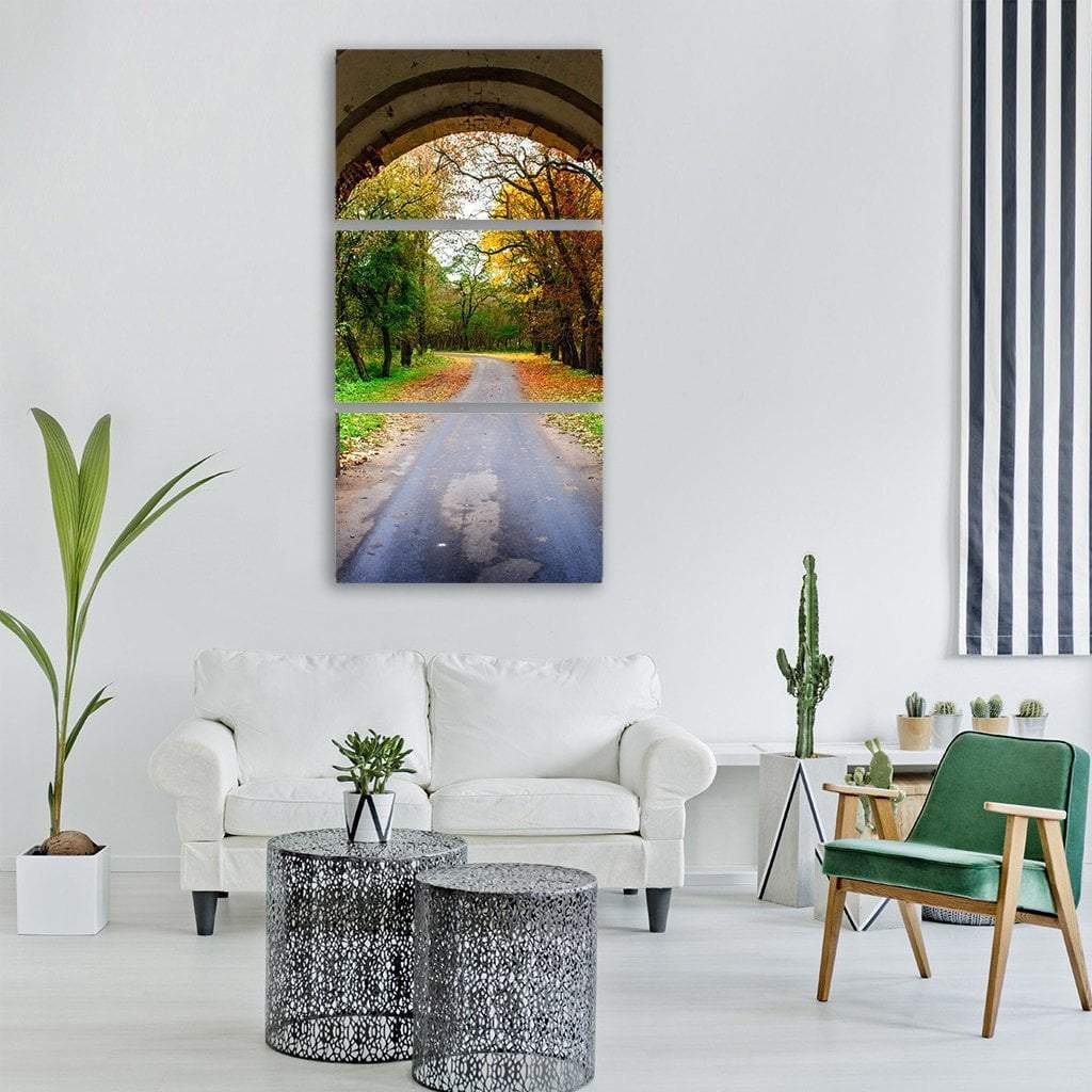 Autumn Landscape Vertical Canvas Wall Art-3 Vertical-Gallery Wrap-12" x 25"-Tiaracle