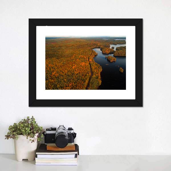 Autumn Liesjärvi National Park Canvas Wall Art-1 Piece-Framed Print-20" x 16"-Tiaracle