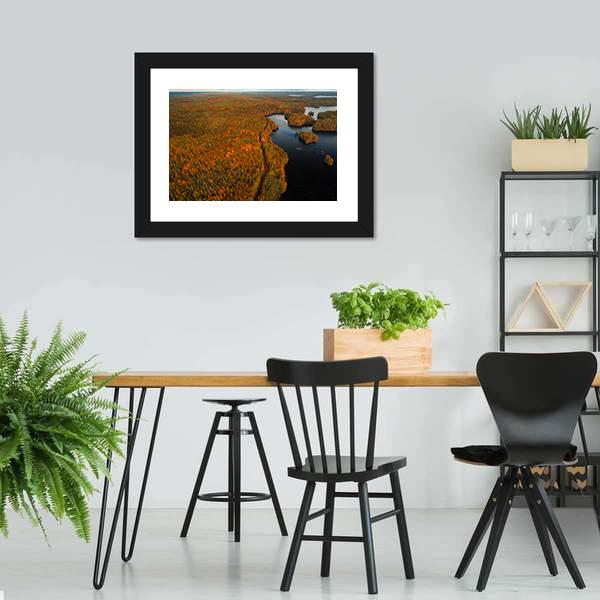Autumn Liesjärvi National Park Canvas Wall Art-3 Horizontal-Gallery Wrap-25" x 16"-Tiaracle