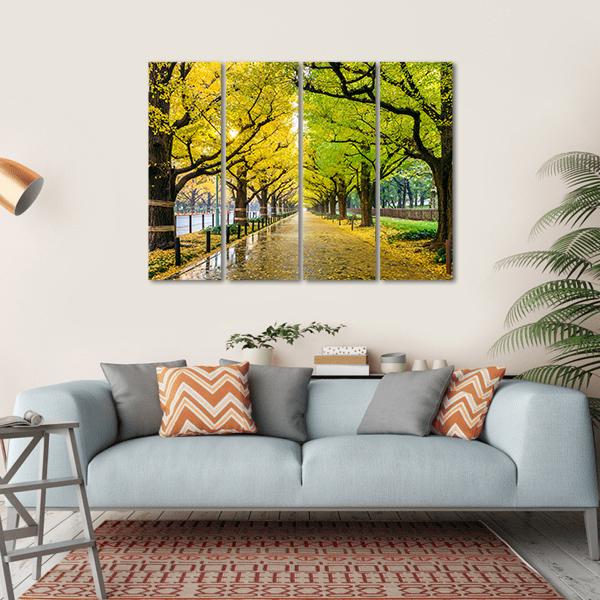 Autumn Park Tokyo Canvas Wall Art-4 Horizontal-Gallery Wrap-34" x 24"-Tiaracle