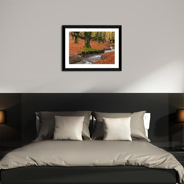 Autumn Season In Forest Canvas Wall Art-5 Horizontal-Gallery Wrap-22" x 12"-Tiaracle