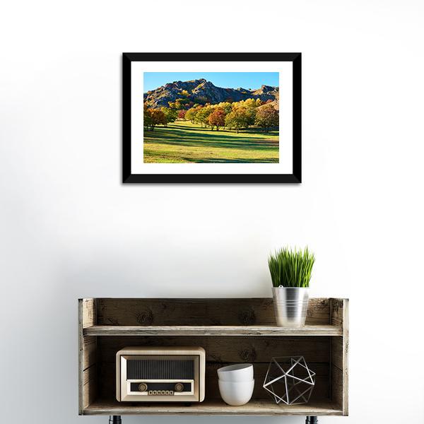 Autumn Steppe Sun Setting Canvas Wall Art-1 Piece-Framed Print-20" x 16"-Tiaracle