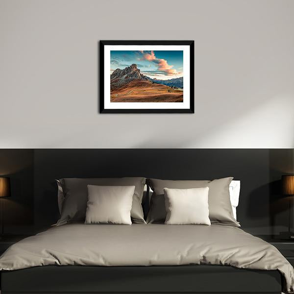 Autumn Sunrise In Dolomite Alps Panoramic Canvas Wall Art-1 Piece-36" x 12"-Tiaracle