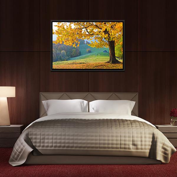 Autumn Trees & Fallen Leaves Canvas Wall Art-3 Horizontal-Gallery Wrap-25" x 16"-Tiaracle