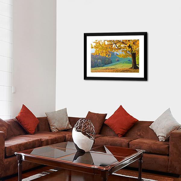 Autumn Trees & Fallen Leaves Canvas Wall Art-3 Horizontal-Gallery Wrap-25" x 16"-Tiaracle