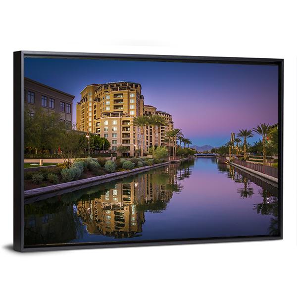 Az Canal In Scottsdale Canvas Wall Art-3 Horizontal-Gallery Wrap-25" x 16"-Tiaracle