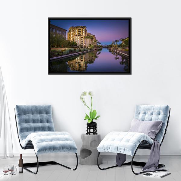 Az Canal In Scottsdale Canvas Wall Art-3 Horizontal-Gallery Wrap-25" x 16"-Tiaracle