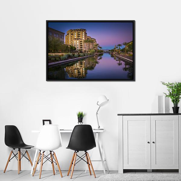 Az Canal In Scottsdale Canvas Wall Art-3 Horizontal-Gallery Wrap-25" x 16"-Tiaracle