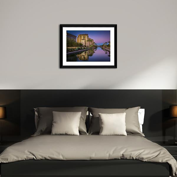 Az Canal In Scottsdale Canvas Wall Art-3 Horizontal-Gallery Wrap-25" x 16"-Tiaracle