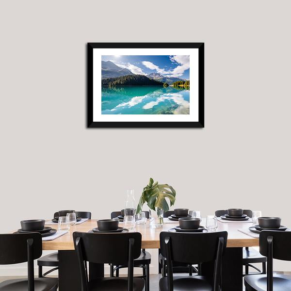 Silvaplana Lake Canvas Wall Art-3 Horizontal-Gallery Wrap-25" x 16"-Tiaracle