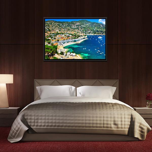Azzure Coast Of France Canvas Wall Art-5 Horizontal-Gallery Wrap-22" x 12"-Tiaracle
