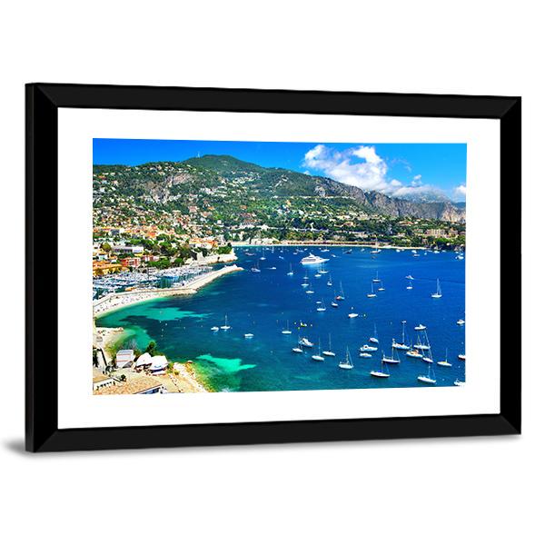Azzure Coast Of France Canvas Wall Art-3 Horizontal-Gallery Wrap-25" x 16"-Tiaracle