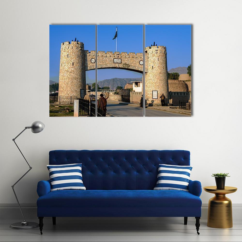 Bab-e-Khyber In Peshawar Pakistan Canvas Wall Art-3 Horizontal-Gallery Wrap-37" x 24"-Tiaracle