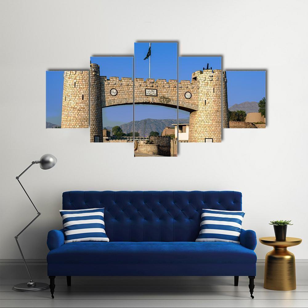 Bab-e-Khyber In Peshawar Pakistan Canvas Wall Art-5 Star-Gallery Wrap-62" x 32"-Tiaracle