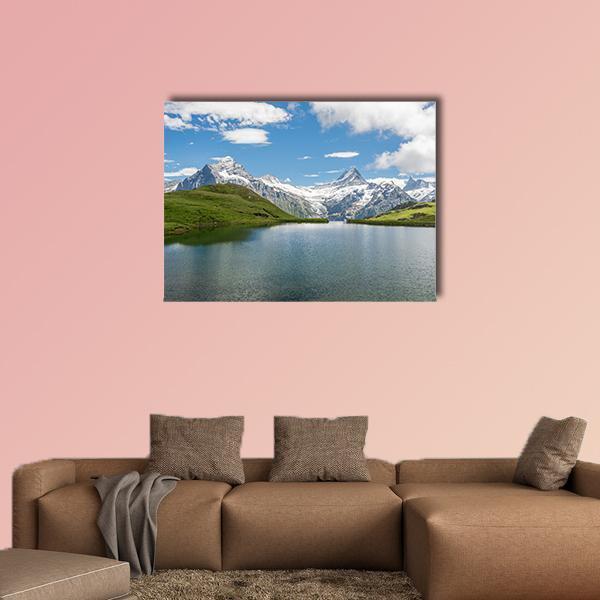 Bachalpsee Lake Switzerland Canvas Wall Art-1 Piece-Gallery Wrap-36" x 24"-Tiaracle